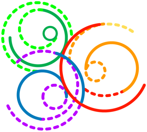 ODPC logo is made up of rainbow colored interlocking circles